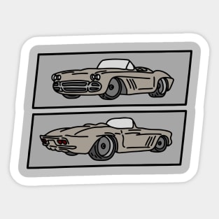 hand drawn classic car illustration Sticker